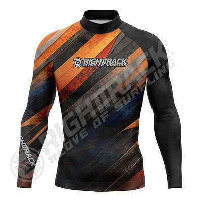 New Men's Surfing Shirt Spray Camo Lycra Rashguard RIGHTTRACK Surf Sportswear Beach UV Swimwear UPF50+ Clothes