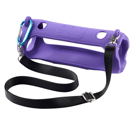 Portable Bluetooth Speaker Carry Silicone Case,Soft Protective Sleeve Cover with Shoulder Strap for JBL Charge 6 Speaker