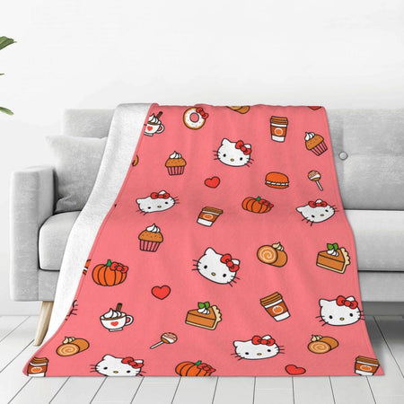 Christmas Hello Kitty Blankets Quality Warm Throw Blanket Winter Travel Office Couch Bed Graphic Bedspread