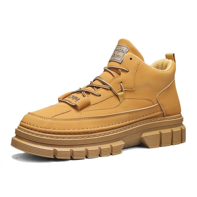 Men's boots four season high-top Joker thick-sole casual boots soft-sole non-slip comfort outdoor boots fashion youth work boots