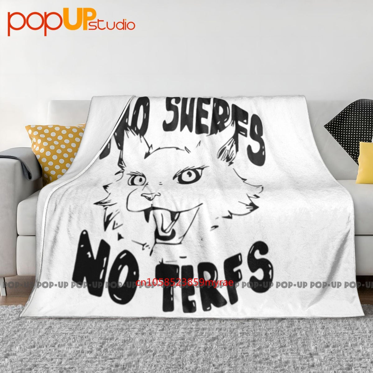 Cat No Swerfs No Terfs Ultra-Soft Blanket Quilt Winter Sofa Cover Bed Covers