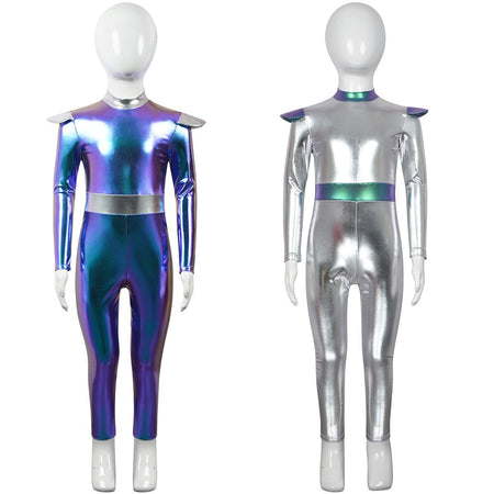Cyber Alien Laser Reflective Alien Cosplay Dress, Adult and Children's Party Outfit, Including Tentacle Headpiece