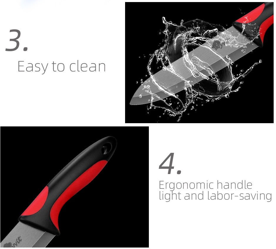 Kitchen Chef Knife Rustproof Fruit Paring Knife Ceramic Knife Household Utility Vegetable Slicing Knives Sharp Black Blades Cook