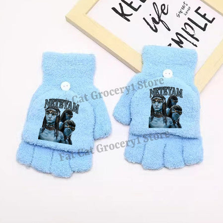 Avatar Fire and Ash Gloves Disneys Boy Winter Flip Cover Mittens Kids Outdoors Warm Cute Glove Children Clothes Accessories Gift