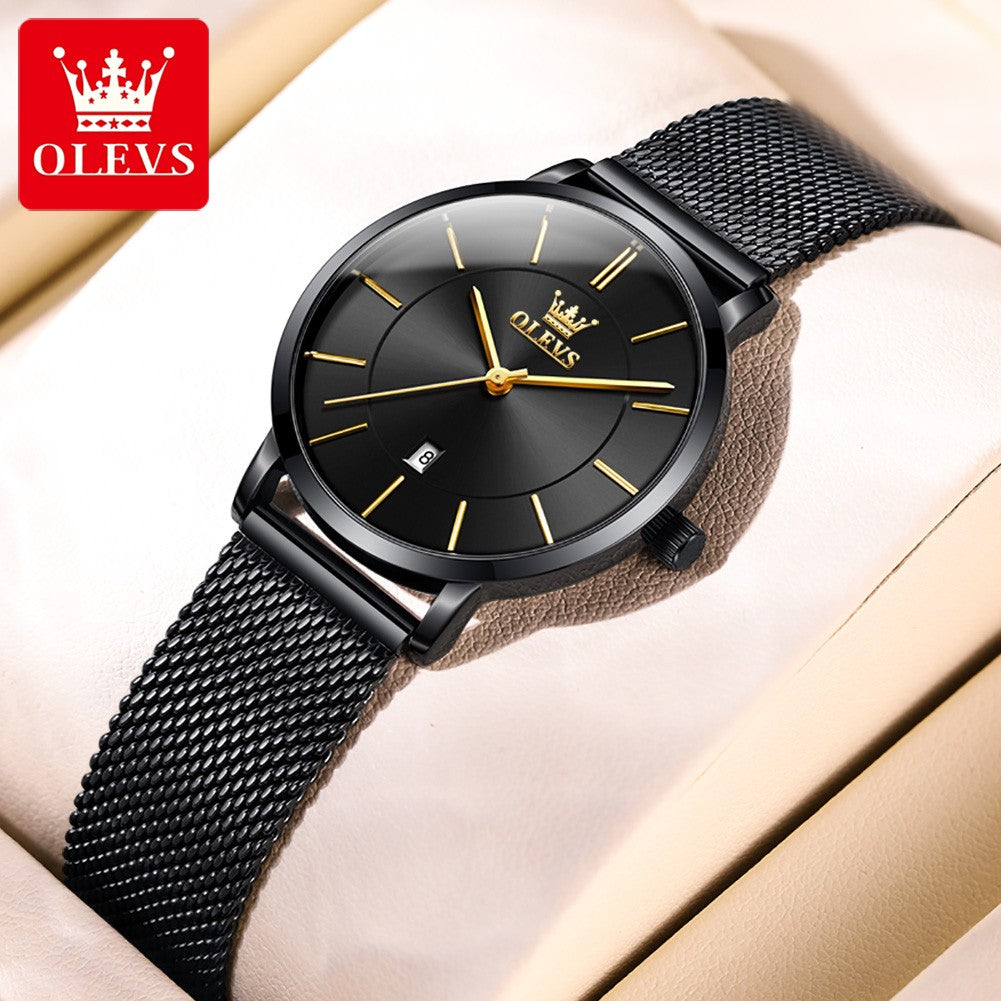 OLEVS 5869 Fashion Women's Watches Milanese Mesh Belt Waterproof Simplicity Versatile Quartz Watch for Lady Original Wristwatch