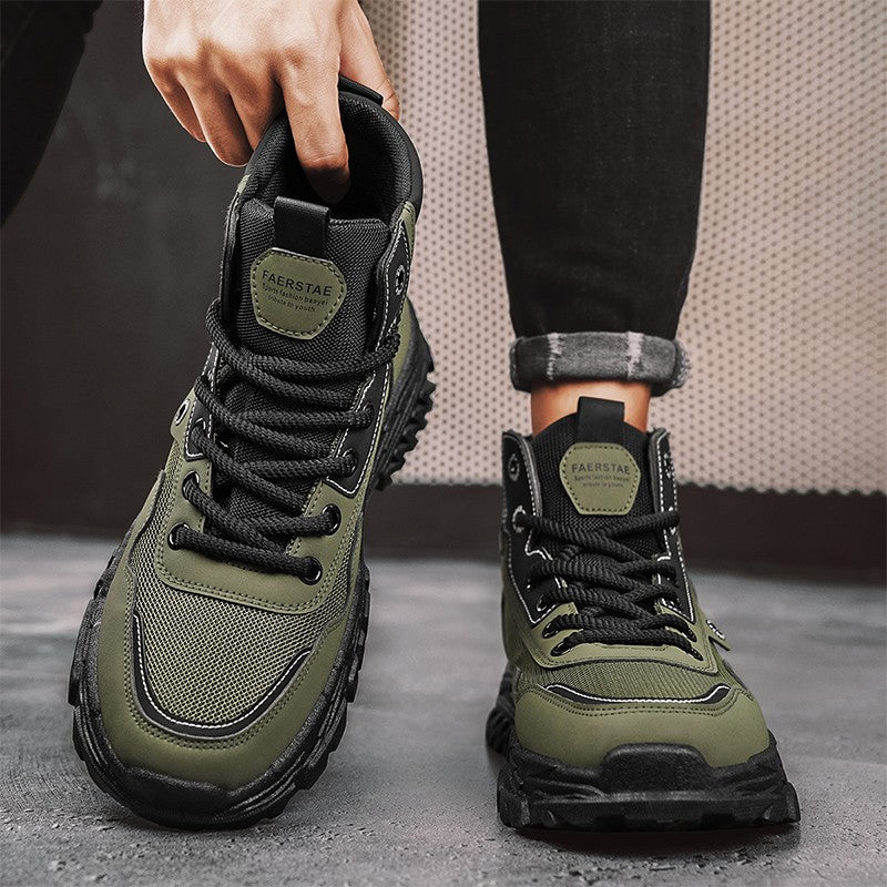Men's work boots winter lace-up men's shoes warm safety platform size 44 Promotion designer anti-slip fashion