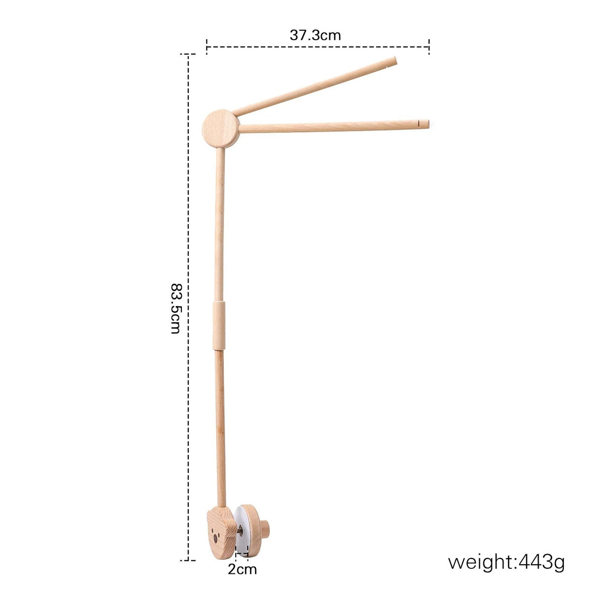 Crib Bell Rotary Music Box with Songs 0 12 Months Baby Bed Hanging Bell Toy Motor Accessory Pendant Toy Nursery Plays Wood Grain