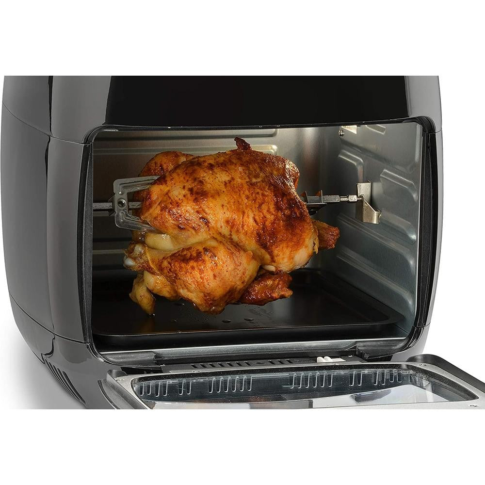 Digital Air Fryer Rotisserie Cooker Healthy Cooking 8 Preset Options 3 Baking Racks 10 Kabob Skewers Drip Tray Recipes Included
