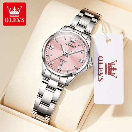 OLEVS 3668 Women Watch Luxury Original Quartz Watch Sword Needle Fashion Roman Automatic Date Calendar Window Women Watch
