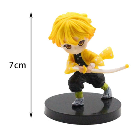 6pcs Anime Demon Slayer Figure Nezuko Tanjirou Zenitsu Inosuke Kyoujurou Giyuu Kawaii Qposket Figural PVC Model Toy Collect Gift