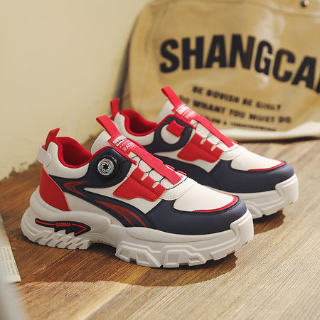 Autumn New Men's Sneakers Versatile High-Top Trendy Thick-Soled Running Shoes Casual Fashion Shoes Suitable for Outdoor Sports