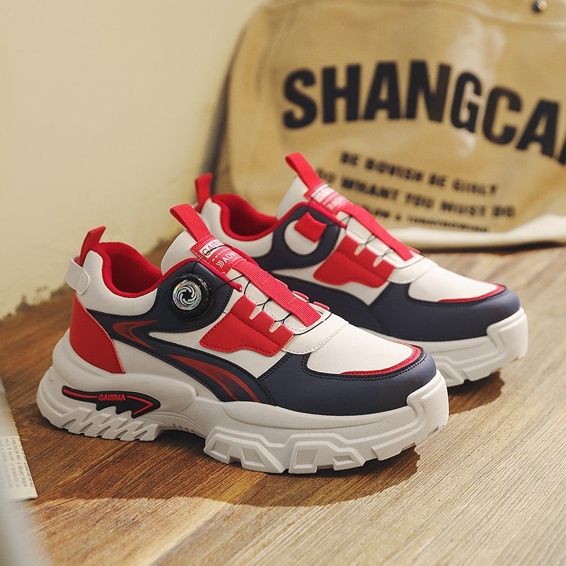 Autumn New Men's Sneakers Versatile High-Top Trendy Thick-Soled Running Shoes Casual Fashion Shoes Suitable for Outdoor Sports