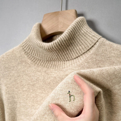 Hot Sales Autumn Winter New Men's Long Sleeve High Neck Pullover Sweater Luxury Quality Print Soft Warm Knitted Fashion Menswear