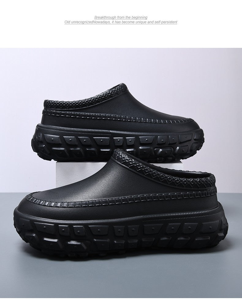 2025 New Men's Waterproof Non-slip Chef Shoes Lightweight Non-slip Wear-resistant Braid Toe Sandals Nurse Shoes