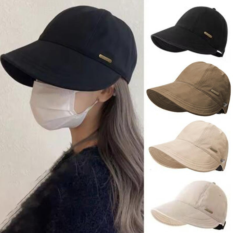 Summer Ladies Wide Brim Fisherman Hat Girls Foldable Portable Sun Hat Ladies Simple Adjustable Sun Protection Outdoor Hat