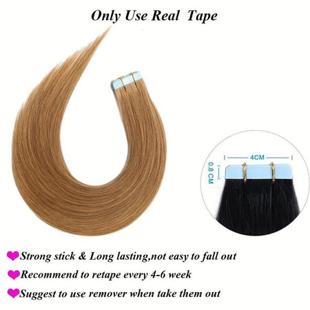 HAIRTIME Cuticle Aligned Virgin Natural Hair Extension Human #27 Tape Russian 100% Remy Hair Extension Tape in Vendors