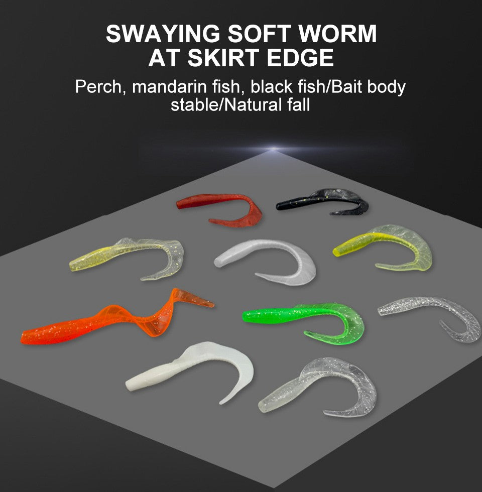 WALK FISH 10Pcs Spinpoler 60MM 80MM Lifelike Fish Lure Bait Worms Artificial Silicone Soft Lure Bass Pike Fish Lure Wobbler