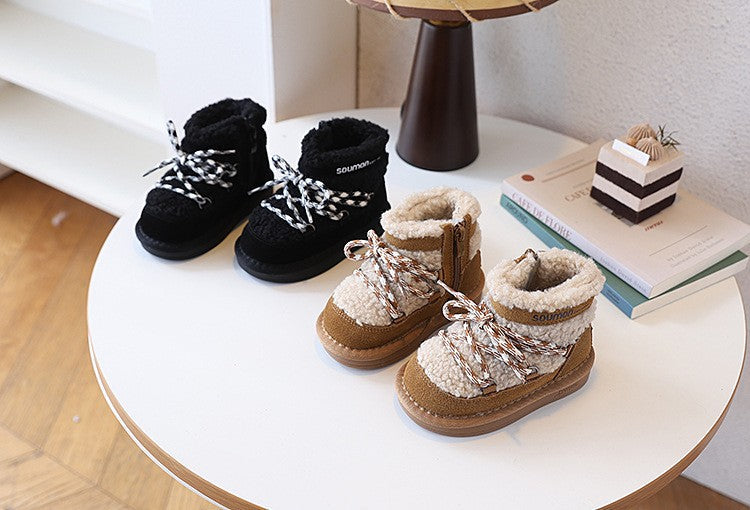 2025 New Winter Children Snow Boots Warm Plush Rubber Sole Toddler Kids Sneakers Infant Shoes Fashion Boys Girls Boots EU 21-30