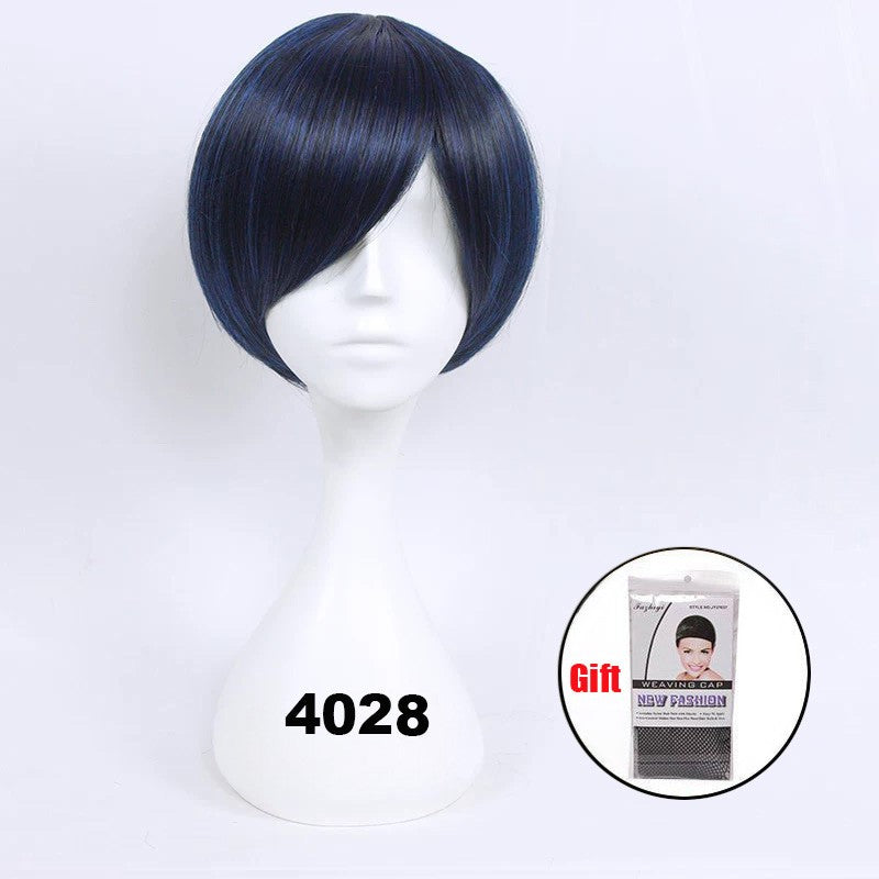 Snoya 30cm synthetic short Wig purple blue red yellow high temperature fiber Wig Costume Party Cosplay Wig 23 colors