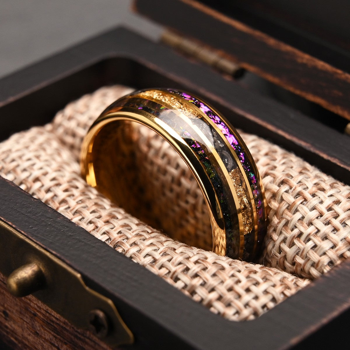 8MM Meteorite tungsten ring anillos bague homme de compromiso fashion jewelry Men's wedding bands Amethyst engagement rings gift