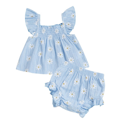 Baby Girl Daisy Outfit Toddler Girls Flying Sleeve Babydoll Tops Elastic Waist Ruffle Shorts Cute Summer Clothes 2Pcs Sets
