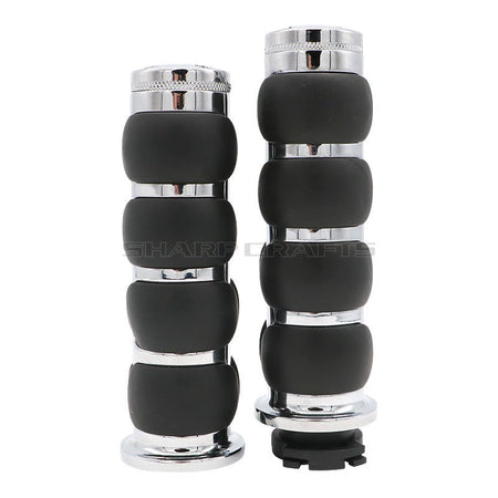 1" 25mm & 7/8'' 22mm Billet Rubber Flame Spike Hand Grips For Harley Honda Kawasaki Suzuki Yamaha  Bikes Cruiser Chopper Custom
