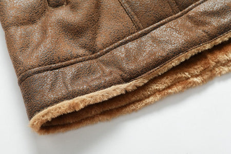 Winter Men's Suede Leather Coat High Quality Thick Fleece Warm Leather Jacket Fashion Turn Down Collar Male Loose Casual Coats