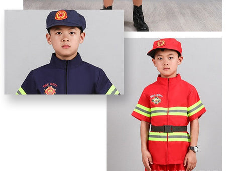 Children's Firefighter Performance Costume Kids Sets Boys and Girls Cosplay Fireman Clothes Festival Stage Show Clothes