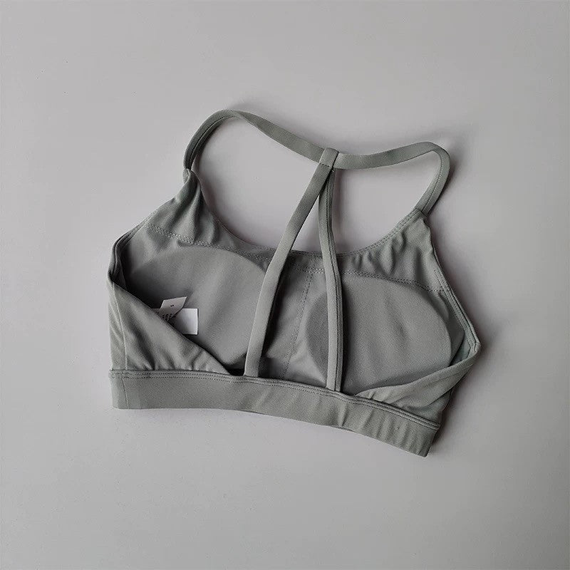 Beautiful Back Sports Underwear Women's Thin Shoulder Strap Hanging Neck Strap Naked Feel bra Yoga Bra Fitness Training Tank Top