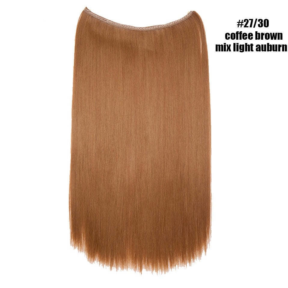 BENEHAIR Synthetic Invisible Wire No Clips In Hair Extensions Secret Fish Line Hairpieces Hair Extensions Fake Hair For Women