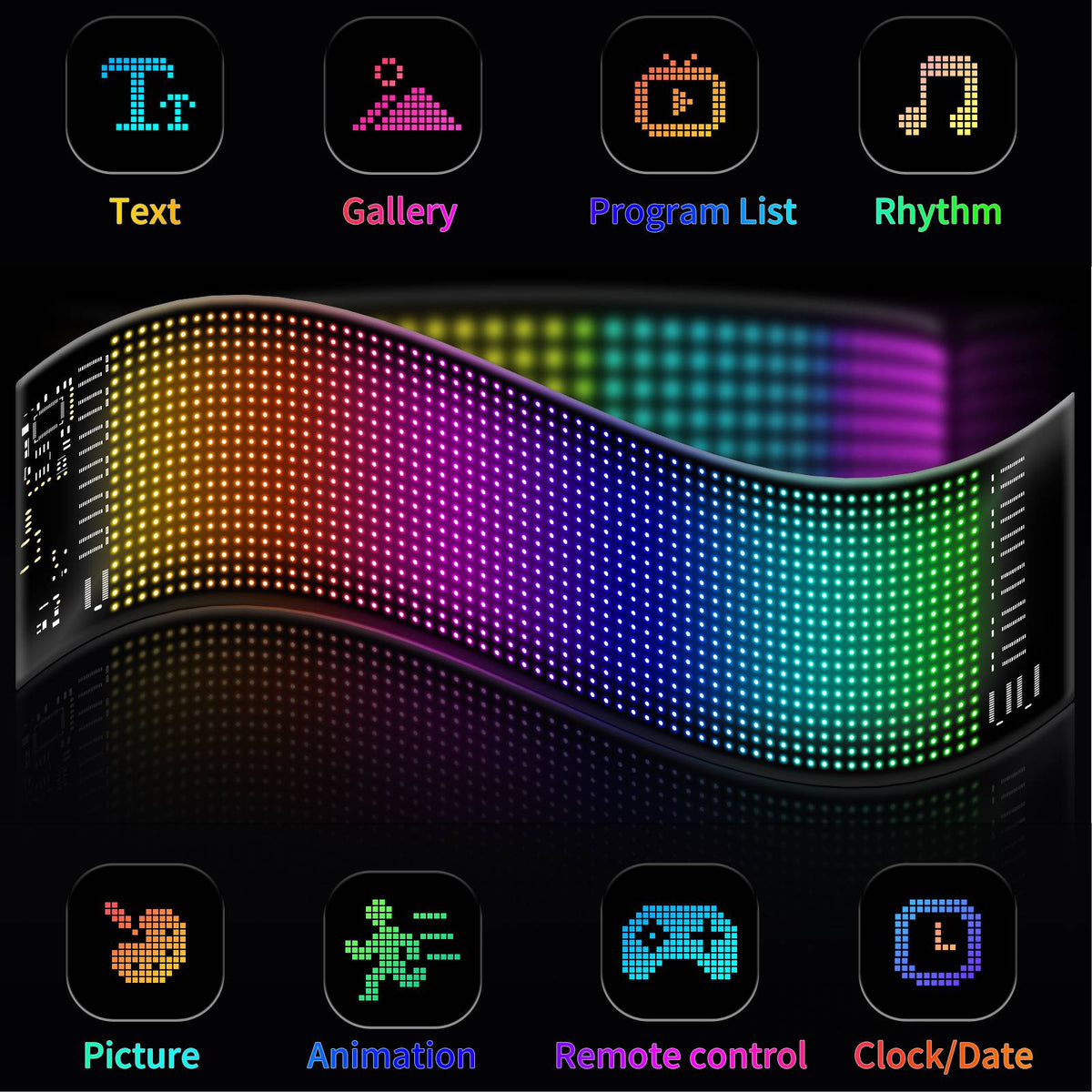 LED Sign Matrix Pixel Panel Scrolling Bright Led Eyes For Truck Signboard Flexible USB LED Car Sign Bluetooth App DIY Control