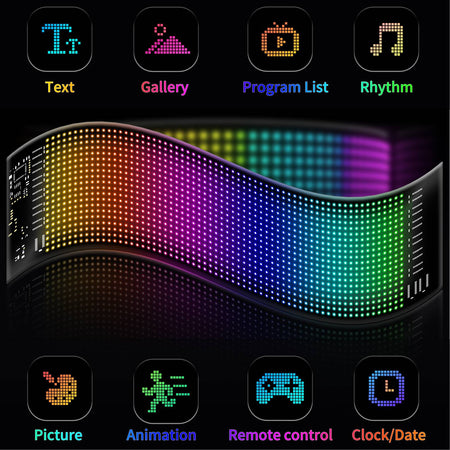 LED Sign Matrix Pixel Panel Scrolling Bright Led Eyes For Truck Signboard Flexible USB LED Car Sign Bluetooth App DIY Control