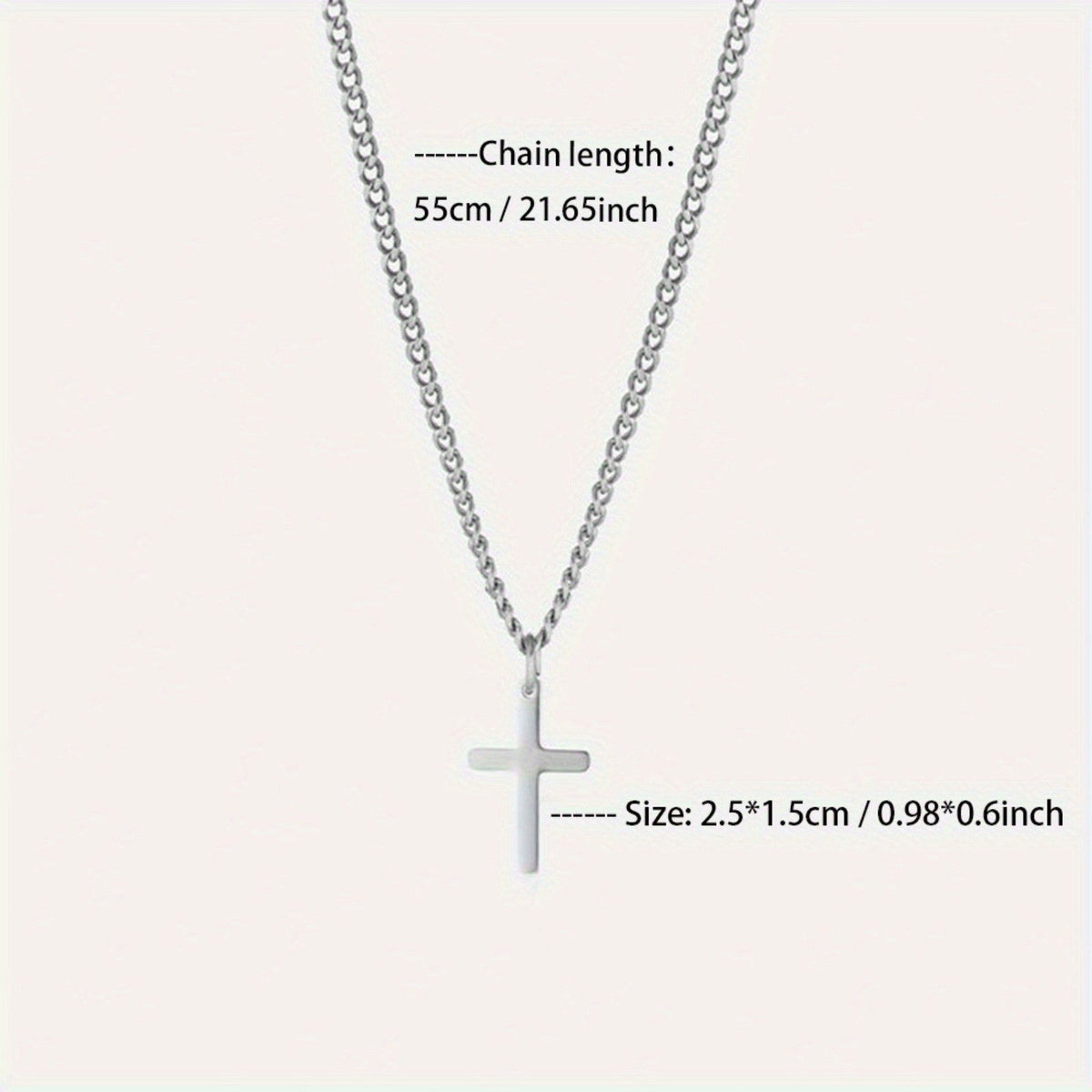 Fashion Minimalist Cross Pendant Necklace for Men Perfect Gift for Boyfriend Trendy Stylish Jewelry
