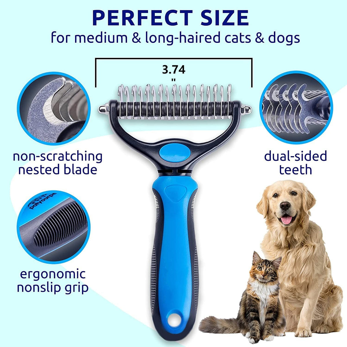 Dog Brush Pet Hair Remover Professional Pet Shedding Brush for Dogs Cats Pet Fur Knot Cutter Cat Comb Brushes Dog Accessories