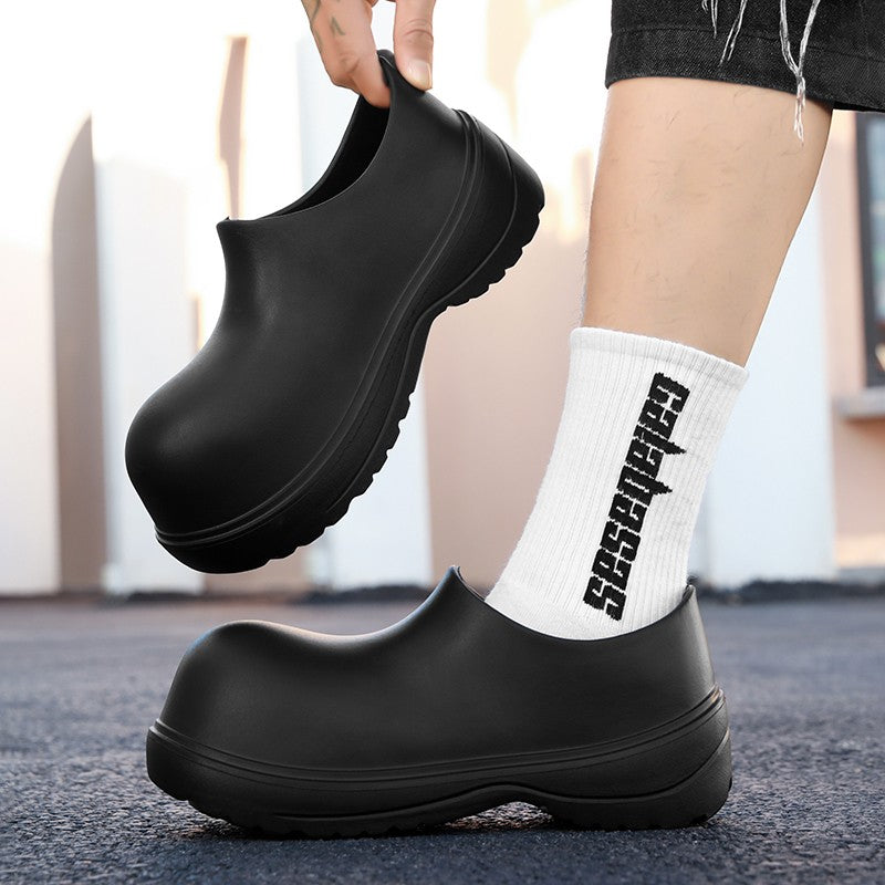 EVA new slip-on chef shoes men and women general casual big head shoes lightweight thick soles all wear rain shoes