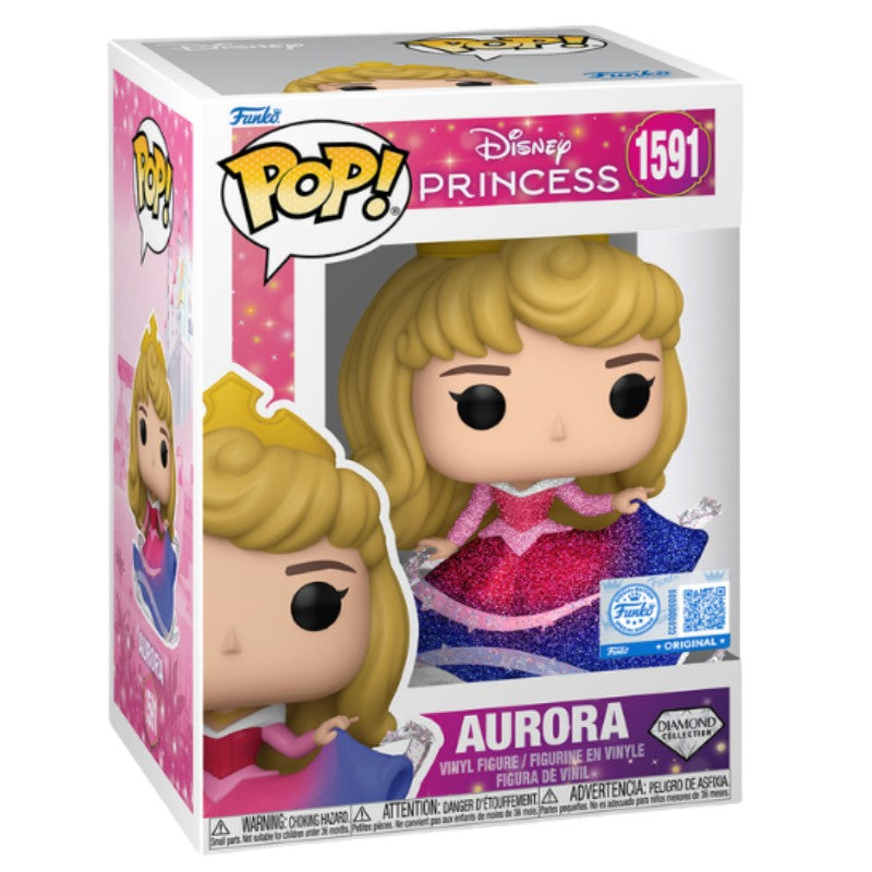 Pop! Disney Princess Aurora (Diamond) #1591 Action Figure Funko Collectible Vinyl Figures Model Toys Q Version Statue Doll Gifts