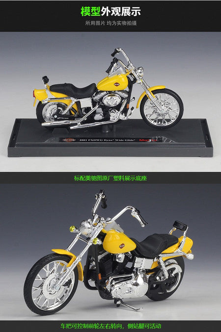 Maisto 1:18 Harley 2001 FXDWG Dyna Wide Glide Metal Motorcycle Diecast Bike Car Model Toy Collection Mini Moto Gift