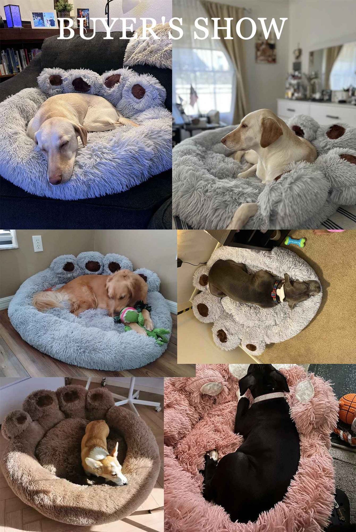 Fluffy Dog Bed Winter Plush Kennel Accessories Pet Products Large Dogs Beds Bedding Sofa Basket Small Mat Cats Big Cushion Puppy