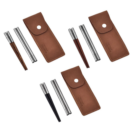 Portable Lightweight Versatile Wooden Chopsticks with Storage Pouch for Outdoor