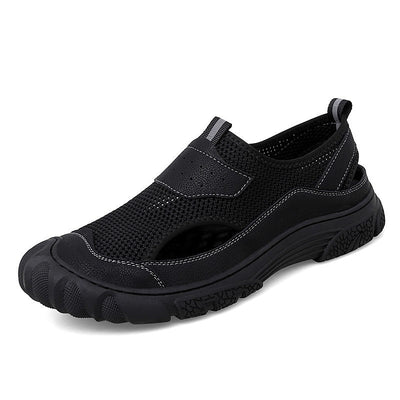 Outdoor Trendy Sandals Summer Mesh Hollow Casual Outerwear Shoes Men's Breathable Sports Shoes Beach Sandals New