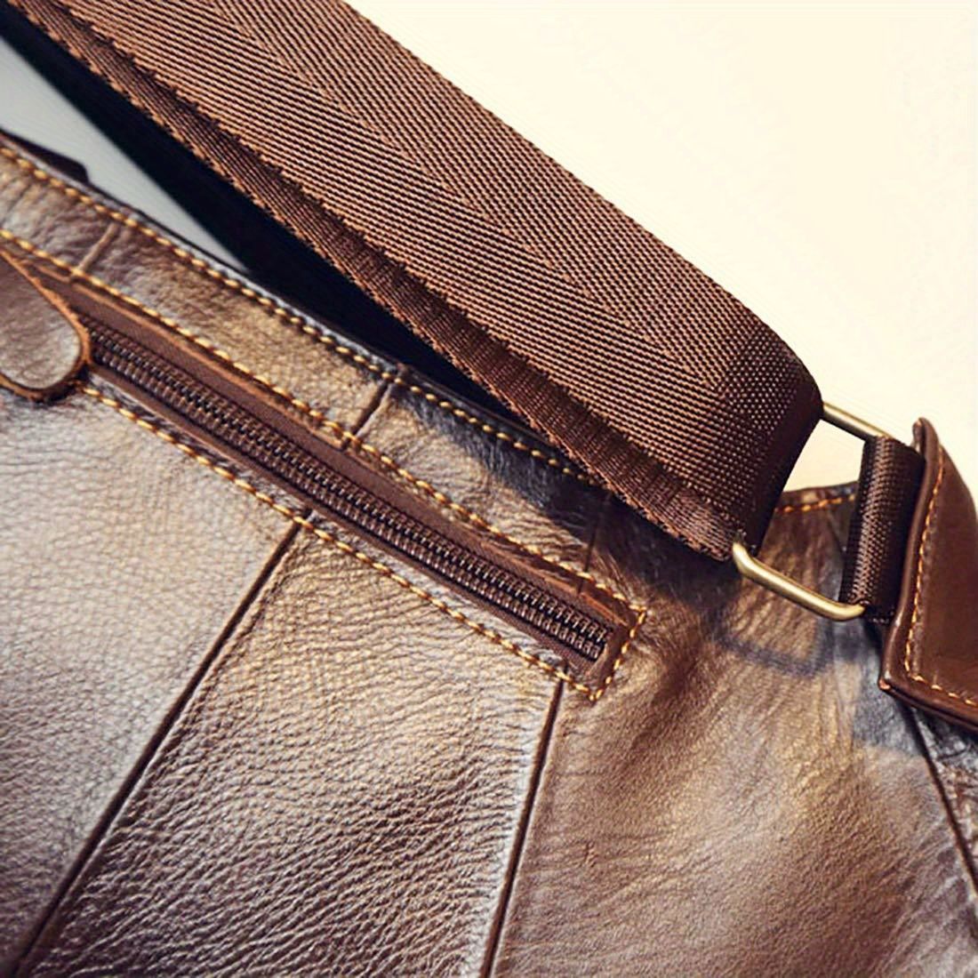 Retro leather crossbody bag, unisex backpack, single-shoulder crossbody bag, outdoor travel hiking camping tactical chest bag