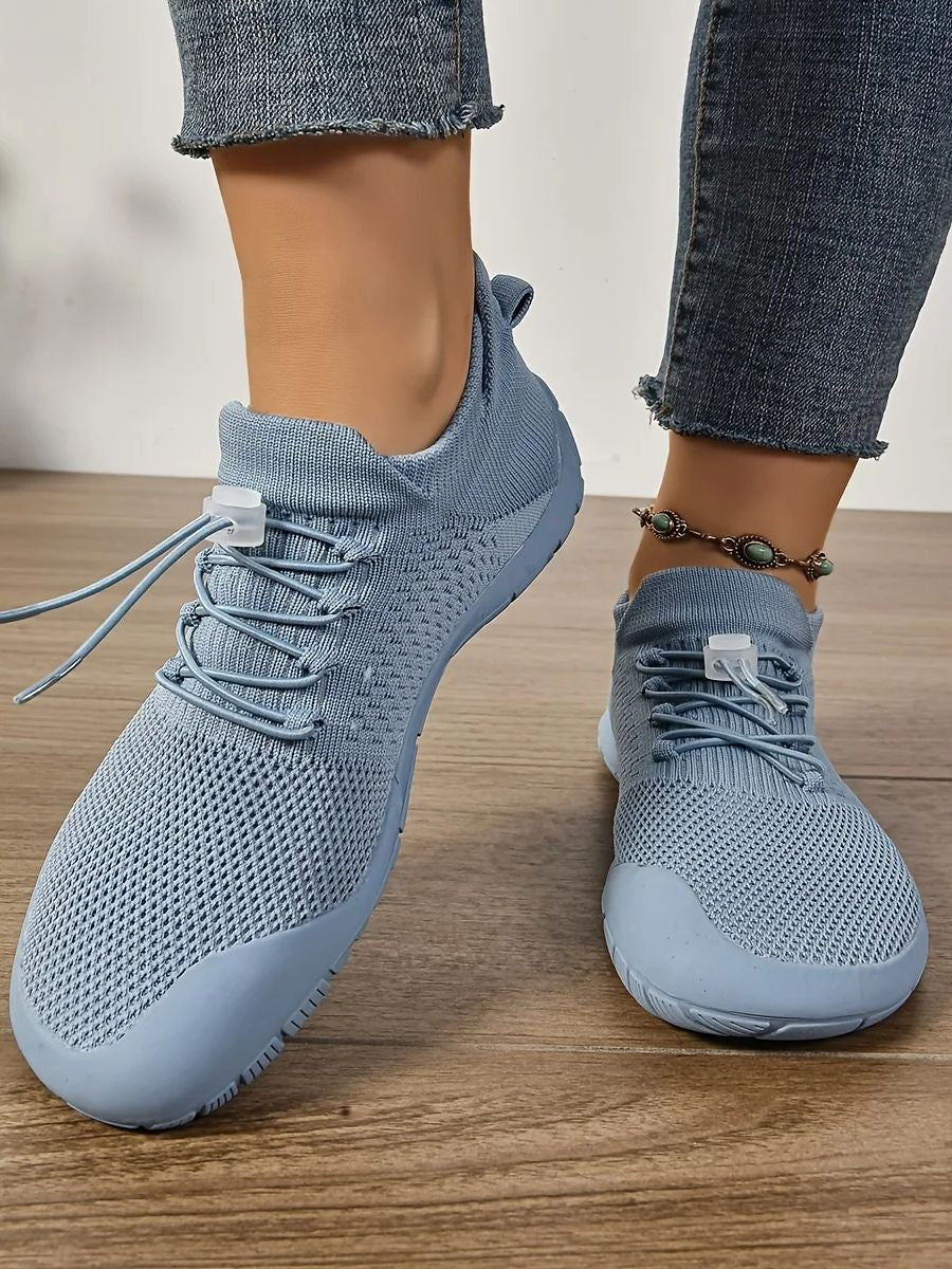Casual Women's Wide Fit Sneakers Flats Minimalist Breathable Wide Width Sneakers Mesh Barefoot Walking Shoes