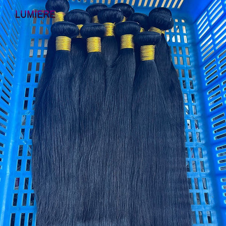 8-40" Bone Straight Human Hair Bundles 1/3/4 PCS Brazilian Hair Weave Raw Human Hair Bundles Deal Virgin Hair Extensions Lumiere