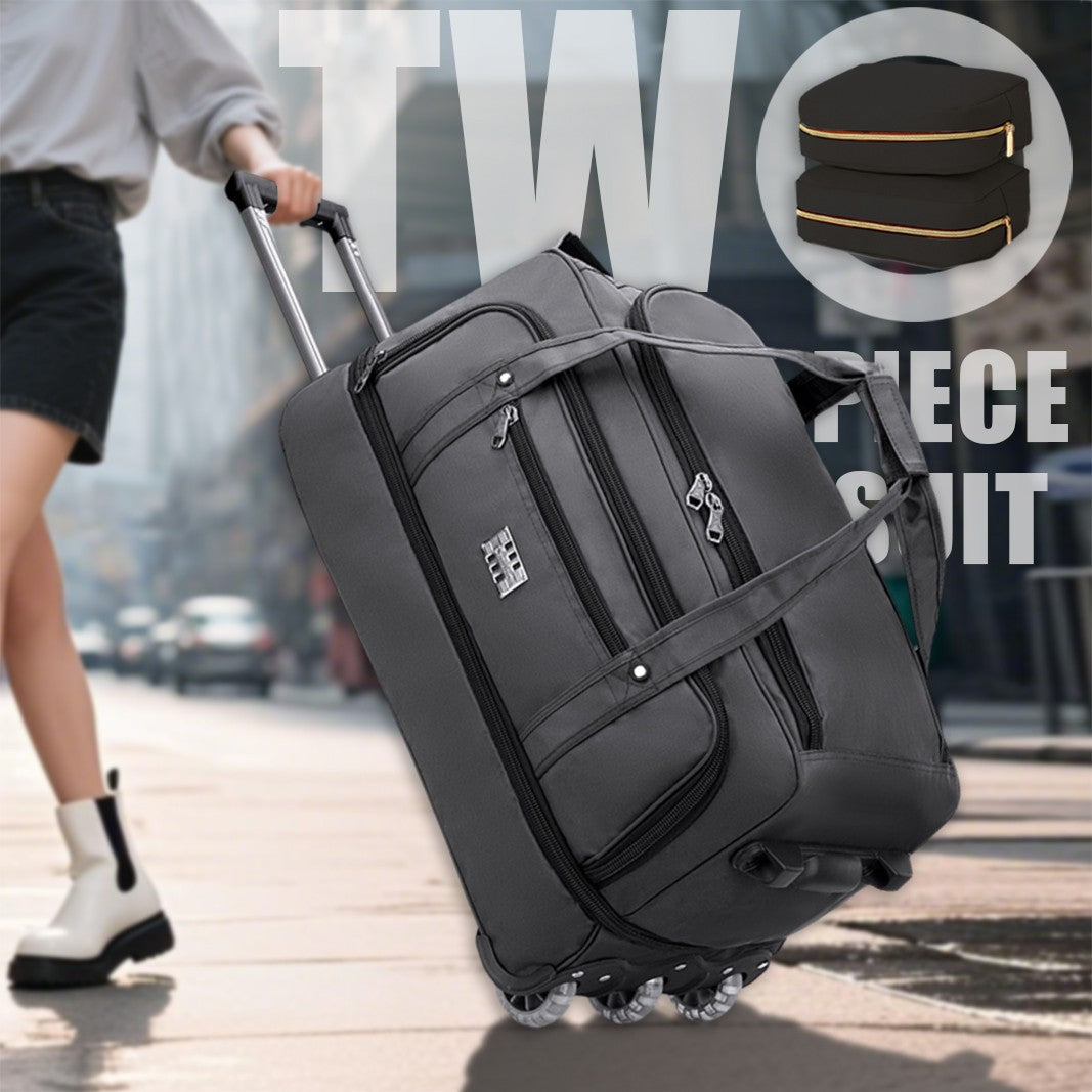 Multifunctional Trolley Travel Bag, Large-Capacity Men's and Women's Business Boarding Bag, Short-Distance Luggage Bag, Portable
