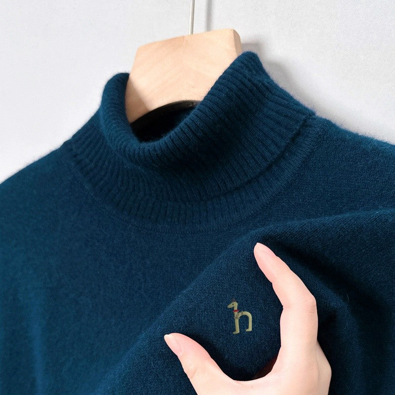 Hot Sales Autumn Winter New Men's Long Sleeve High Neck Pullover Sweater Luxury Quality Print Soft Warm Knitted Fashion Menswear