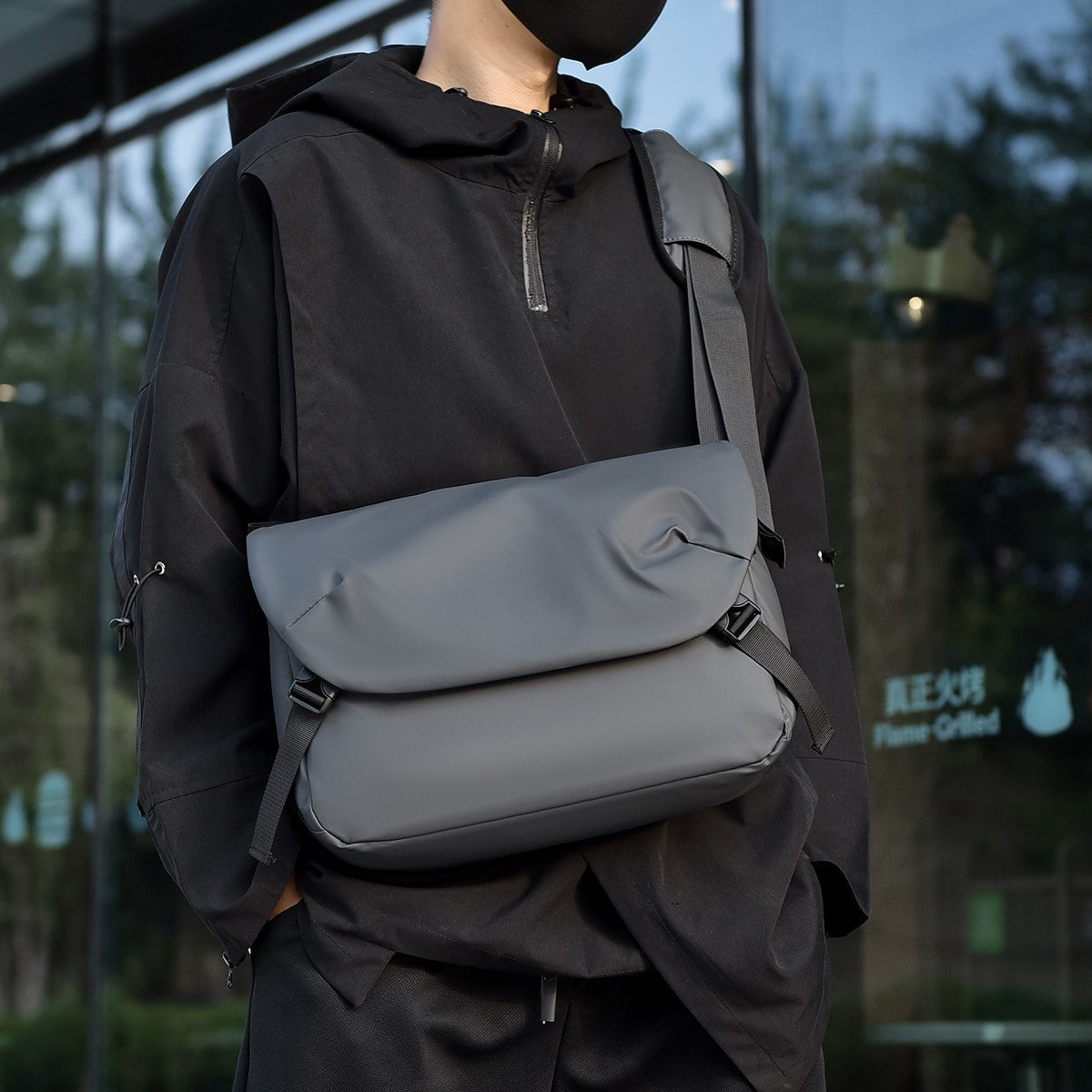 Minimalist Black Men's Shoulder Bag Male High Quality Waterproof Briefcase Crossbody Bag Business Style Messenger Bags for Men