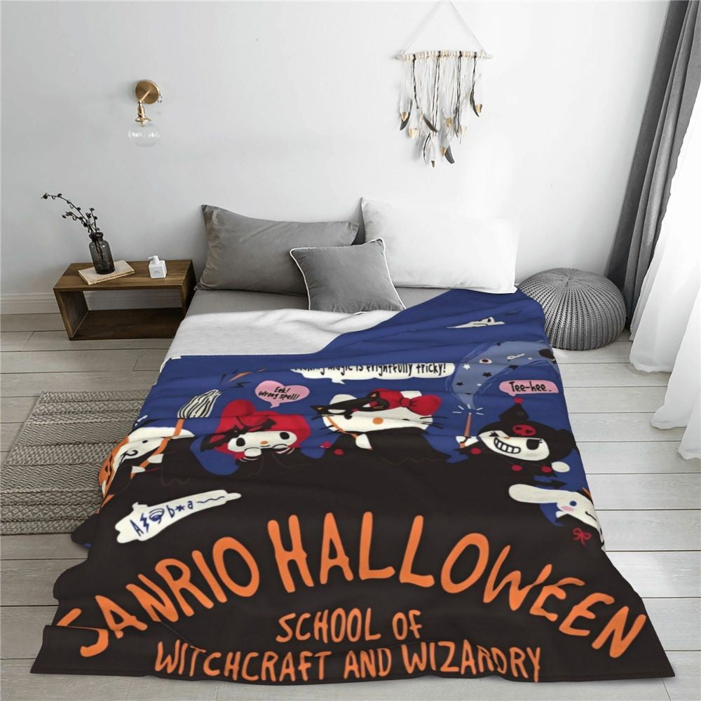 Christmas Hello Kitty Blankets Quality Warm Throw Blanket Winter Travel Office Couch Bed Graphic Bedspread