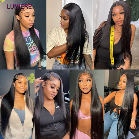 8-40" Bone Straight Human Hair Bundles 1/3/4 PCS Brazilian Hair Weave Raw Human Hair Bundles Deal Virgin Hair Extensions Lumiere