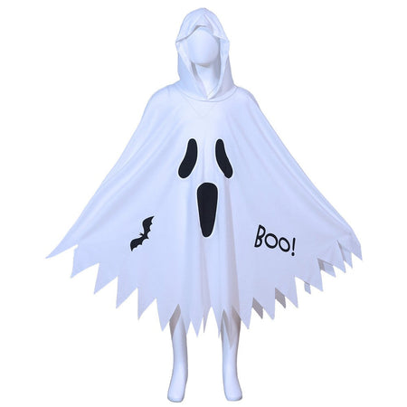 New Halloween Adult Funny Cape White Ghost Cloak Glowing cloak in the darkness Cosplay Costume Masquerade Carnival Cloak