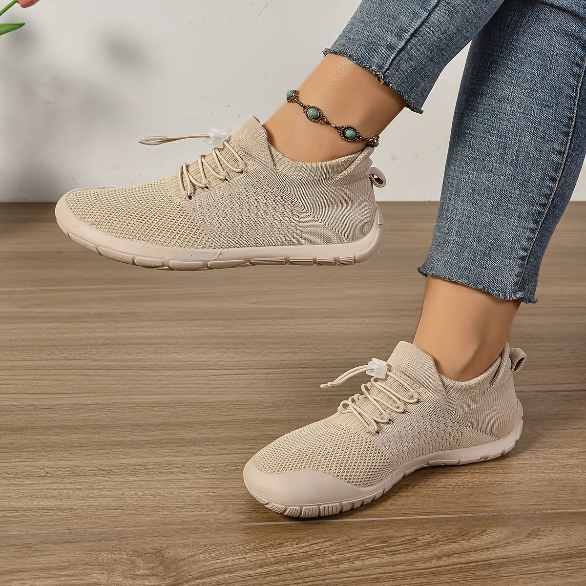 Casual Women's Wide Fit Sneakers Flats Minimalist Breathable Wide Width Sneakers Mesh Barefoot Walking Shoes